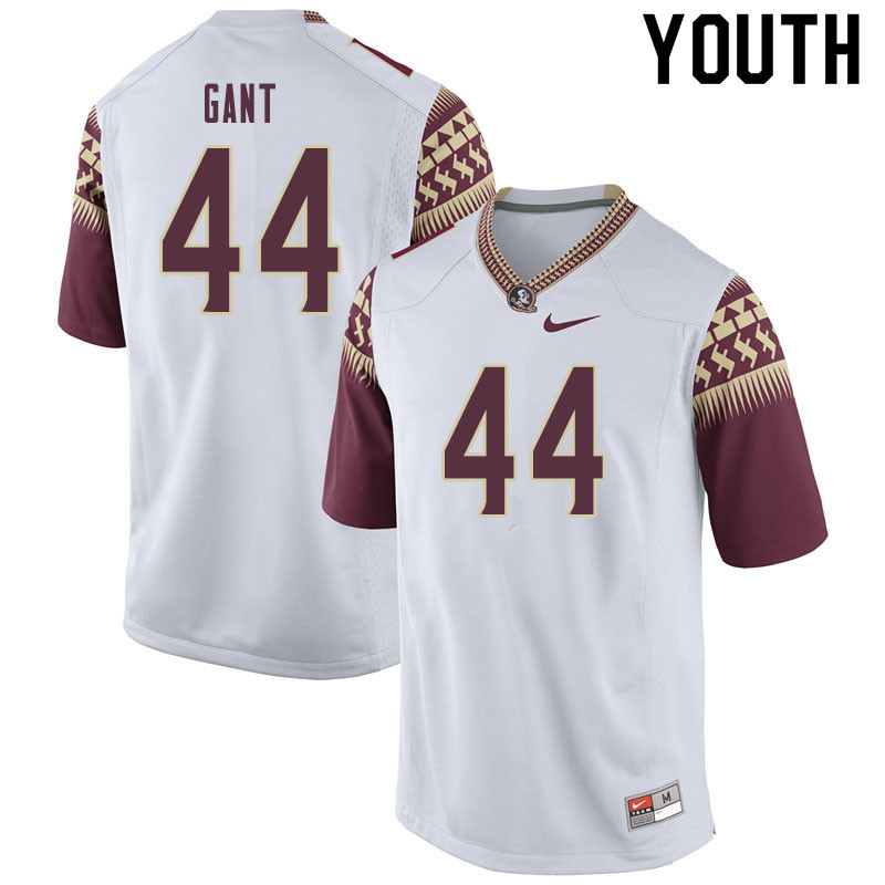 Youth #44 Brendan Gant Florida State Seminoles College Football Jerseys Sale-White - Click Image to Close